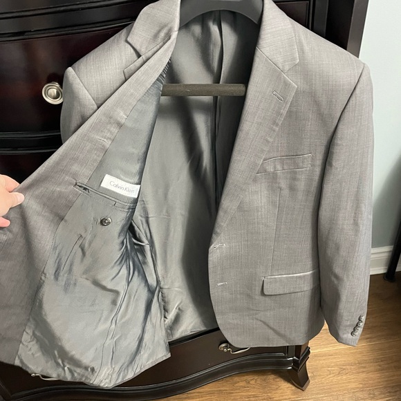 Mens 40 Regular Light Grey Calvin Klein suit jacket - Picture 2 of 4